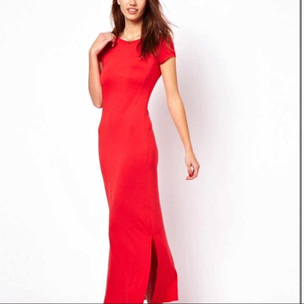 Red T-Shirt Maxi Dress